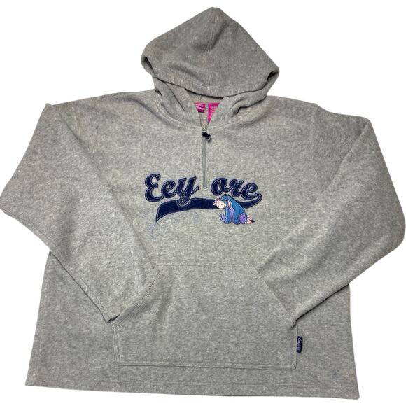 Vintage Eeyore Disney Embroidered Hoodie Missy Size XL Gray - Picture 14 of 14